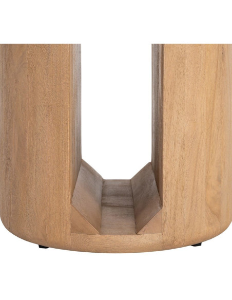 Table à manger design chic Ronde 4 personnes 100 cm Bois de manguier Naturel Oréa 