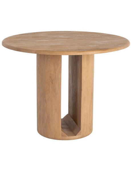 Table à manger design chic Ronde 4 personnes 100 cm Bois de manguier Naturel Oréa
