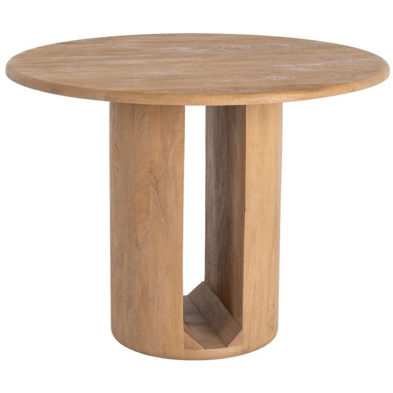 Table à manger design chic Ronde 4 personnes 100 cm Bois de manguier Naturel Oréa