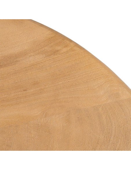 Table à manger design chic Ronde 4 personnes 100 cm Bois de manguier Naturel Oréa 