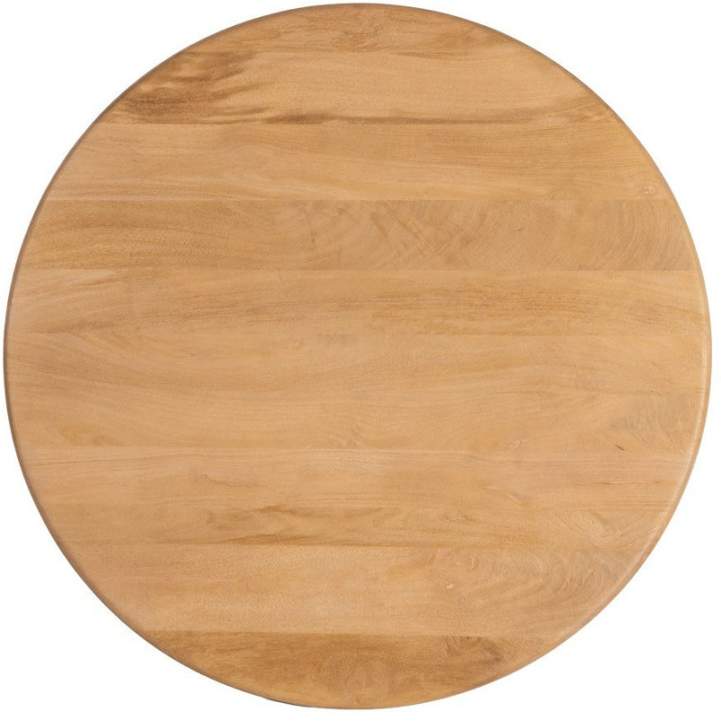 Table à manger design chic Ronde 4 personnes 100 cm Bois de manguier Naturel Oréa 
