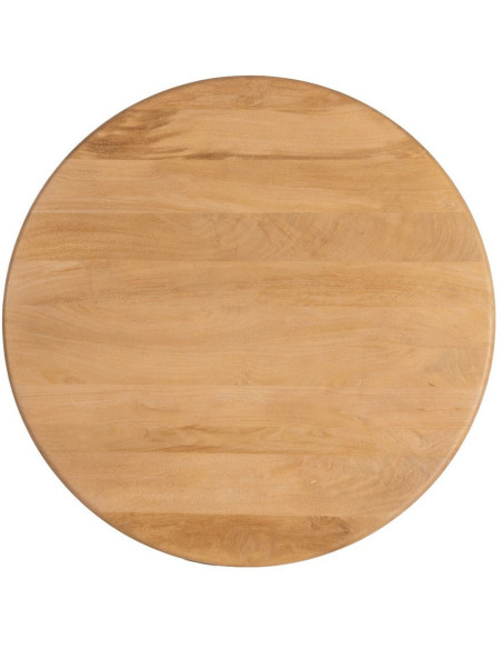 Table à manger design chic Ronde 4 personnes 100 cm Bois de manguier Naturel Oréa 