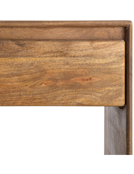 Console moderne chic Rectangulaire 2 tiroirs 2 étagères 100 cm Bois de manguier Marron Naturma 