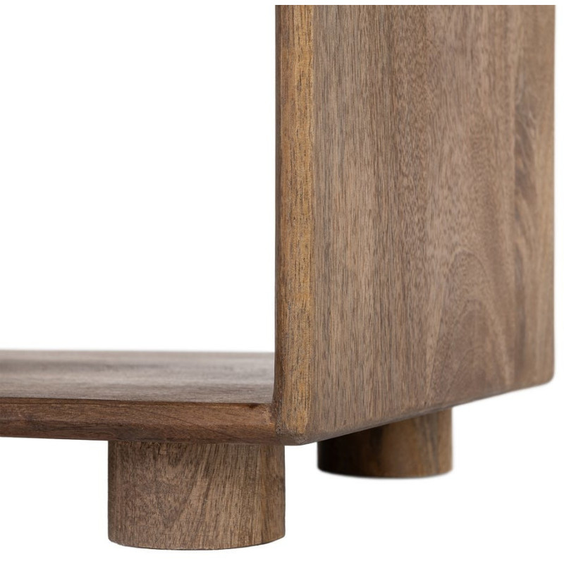 Console moderne chic Rectangulaire 2 tiroirs 2 étagères 100 cm Bois de manguier Marron Naturma 