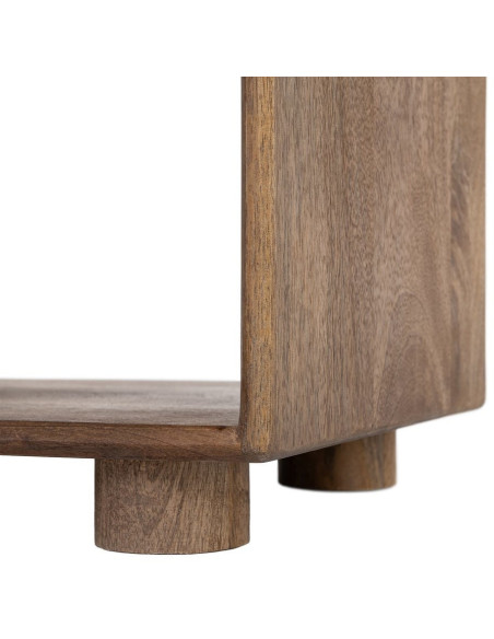 Console moderne chic Rectangulaire 2 tiroirs 2 étagères 100 cm Bois de manguier Marron Naturma 