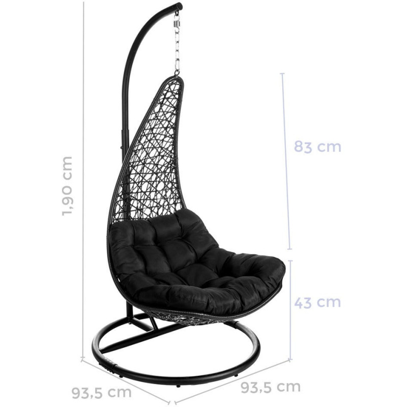SILLA LÁGRIMA DIDO CON MÁSTIL NEGRO 104 X 104 X 192 CM 