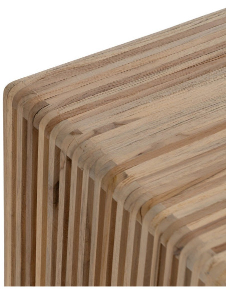 S/3 MESA AUXILIAR NATURAL MADERA DE TECA 41 X 34 X 50 CM 