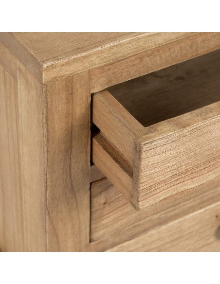MESITA NATURAL MADERA MINDI DORMITORIO 45 X 35 X 55 CM 