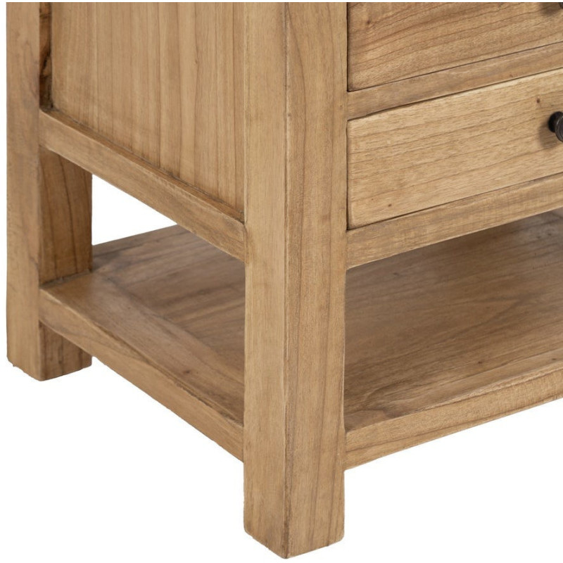 MESITA NATURAL MADERA MINDI DORMITORIO 45 X 35 X 55 CM 