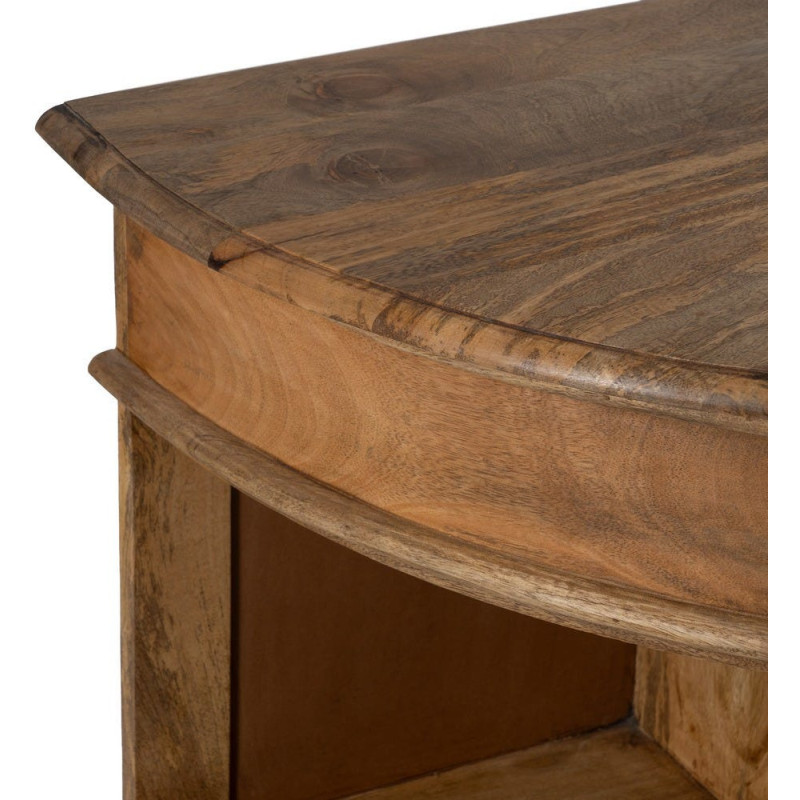 Grand Buffet classique rustique Bas 2 portes 2 tiroirs 4 étagères 189 cm Bois de manguier Naturel Castel 