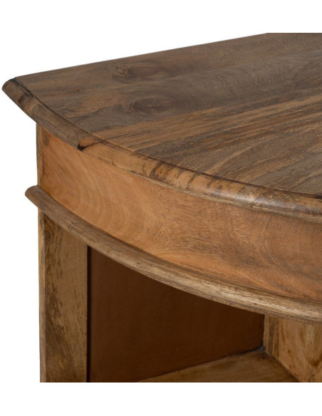 Grand Buffet classique rustique Bas 2 portes 2 tiroirs 4 étagères 189 cm Bois de manguier Naturel Castel 