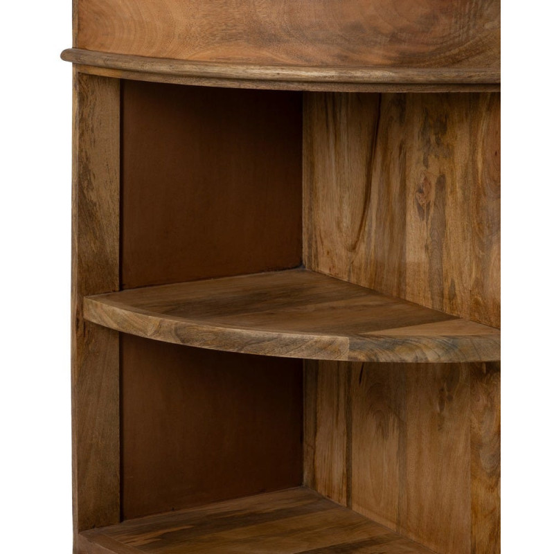 Grand Buffet classique rustique Bas 2 portes 2 tiroirs 4 étagères 189 cm Bois de manguier Naturel Castel 