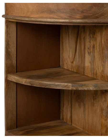 Grand Buffet classique rustique Bas 2 portes 2 tiroirs 4 étagères 189 cm Bois de manguier Naturel Castel 