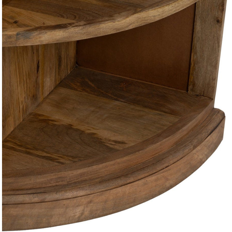 Grand Buffet classique rustique Bas 2 portes 2 tiroirs 4 étagères 189 cm Bois de manguier Naturel Castel 