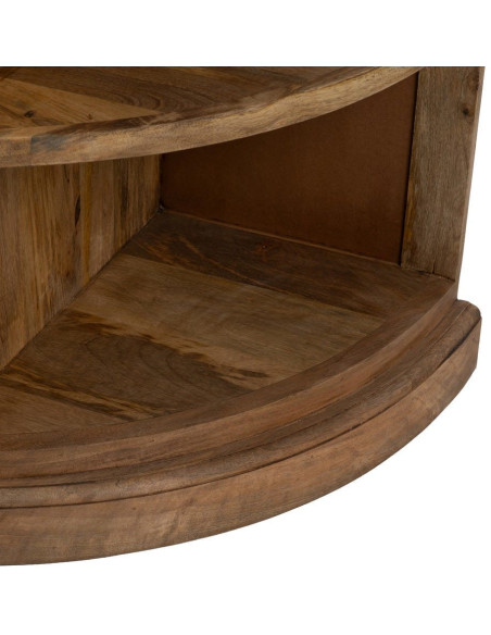 Grand Buffet classique rustique Bas 2 portes 2 tiroirs 4 étagères 189 cm Bois de manguier Naturel Castel 