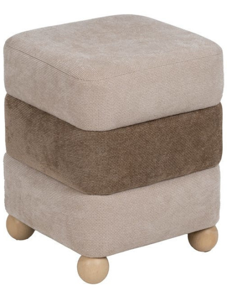PUF BEIGE-MARRÓN DM-TEJIDO 44 X 44 X 50 CM