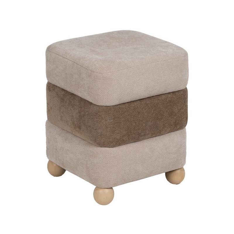 PUF BEIGE-MARRÓN DM-TEJIDO 44 X 44 X 50 CM