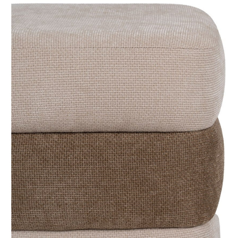 PUF BEIGE-MARRÓN DM-TEJIDO 44 X 44 X 50 CM 