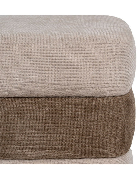 PUF BEIGE-MARRÓN DM-TEJIDO 44 X 44 X 50 CM 