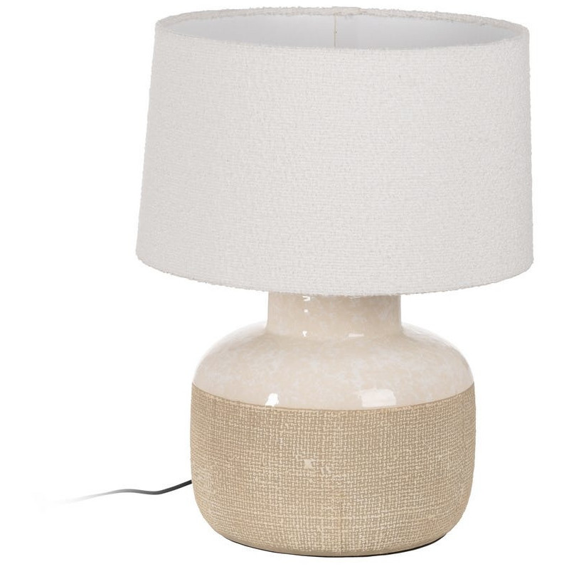 LÁMPARA MESA BEIGE CERÁMICA ILUMINACIÓN 43 X 43 X 56 CM 