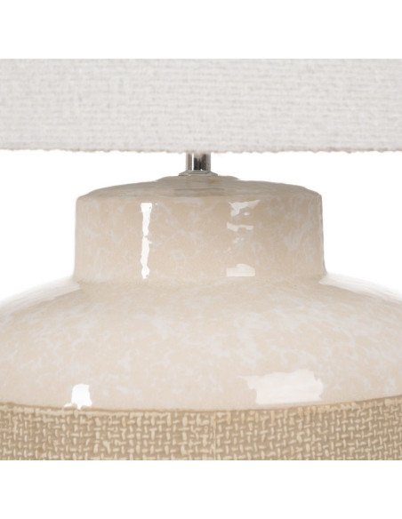 LÁMPARA MESA BEIGE CERÁMICA ILUMINACIÓN 43 X 43 X 56 CM 
