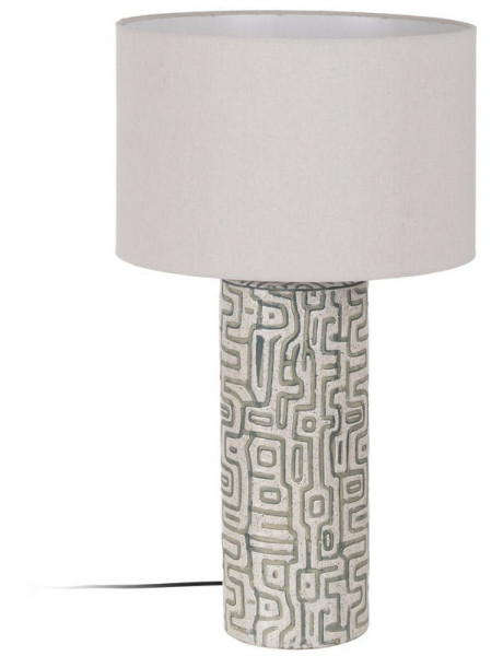 LÁMPARA MESA BLANCO-GRIS CERÁMICA 42 X 42 X 73 CM 