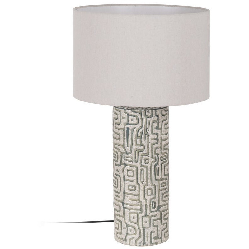 LÁMPARA MESA BLANCO-GRIS CERÁMICA 42 X 42 X 73 CM 