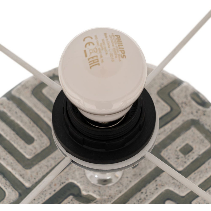 LÁMPARA MESA BLANCO-GRIS CERÁMICA 42 X 42 X 73 CM 