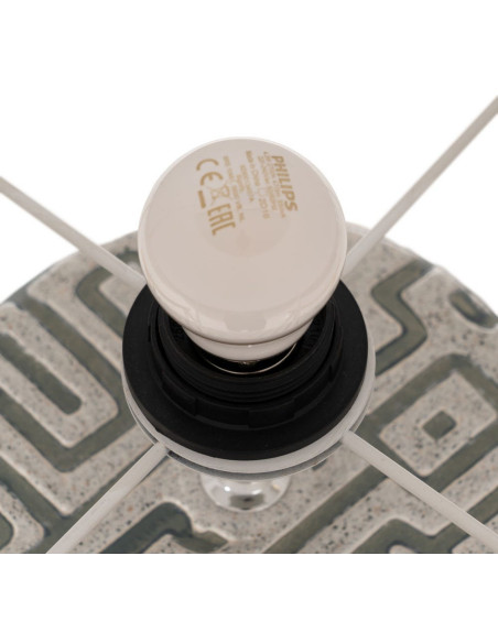 LÁMPARA MESA BLANCO-GRIS CERÁMICA 42 X 42 X 73 CM 