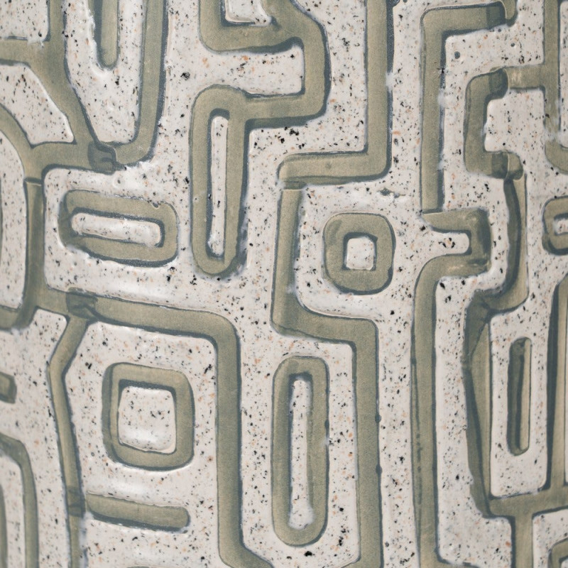 LÁMPARA MESA BLANCO-GRIS CERÁMICA 42 X 42 X 73 CM 