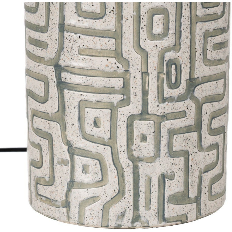 LÁMPARA MESA BLANCO-GRIS CERÁMICA 42 X 42 X 73 CM 