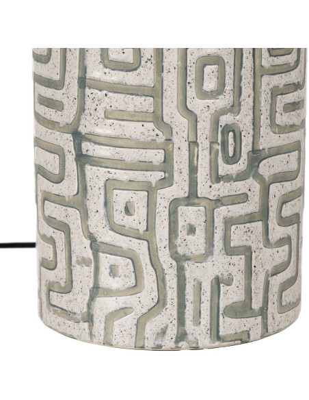 LÁMPARA MESA BLANCO-GRIS CERÁMICA 42 X 42 X 73 CM 