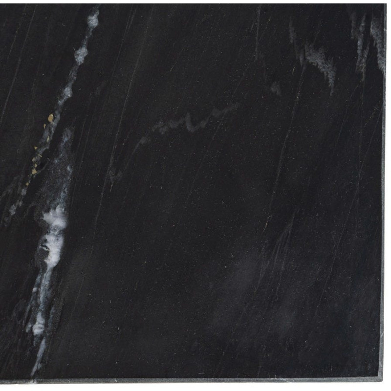 Buffet moderne chic Bas 2 portes 95 cm Marbre Noir Bois de manguier Naturel Liméro 