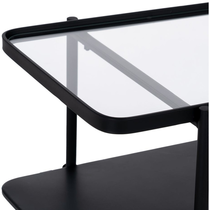 CONSOLA NEGRO METAL-CRISTAL 70 X 33,50 X 75 CM 