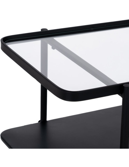 CONSOLA NEGRO METAL-CRISTAL 70 X 33,50 X 75 CM 