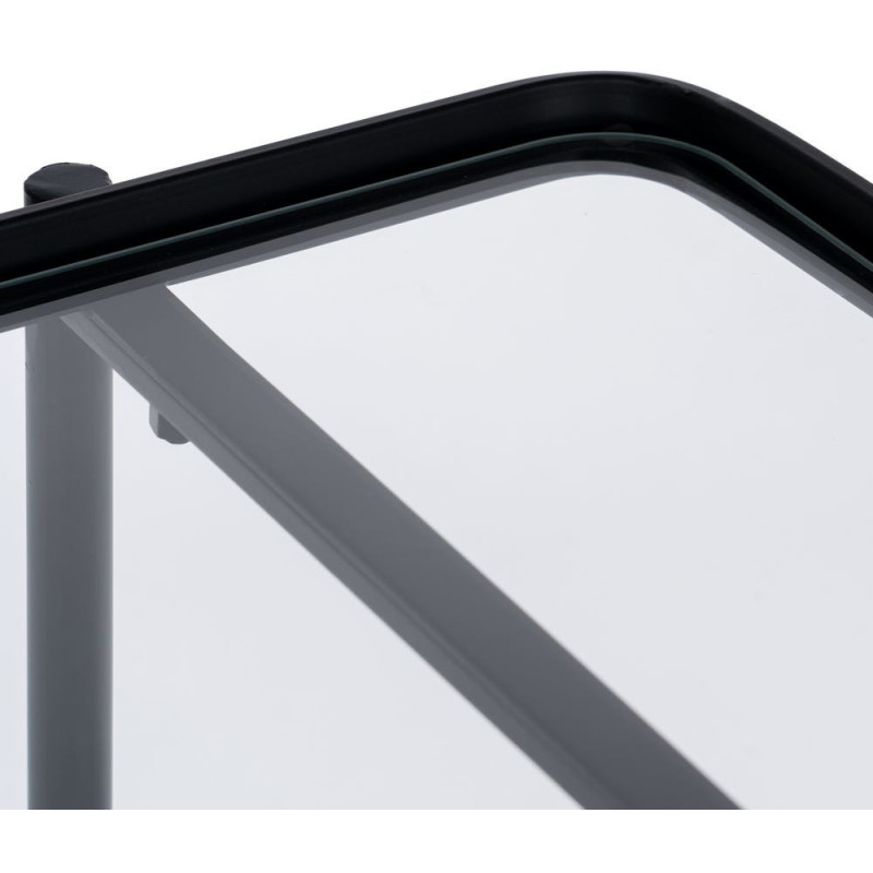 CONSOLA NEGRO METAL-CRISTAL 70 X 33,50 X 75 CM 