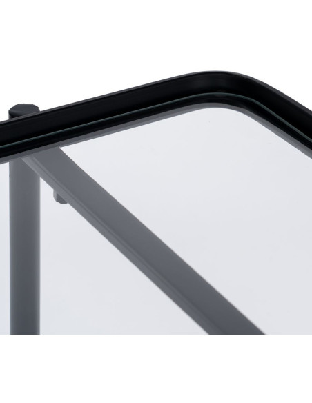 CONSOLA NEGRO METAL-CRISTAL 70 X 33,50 X 75 CM 