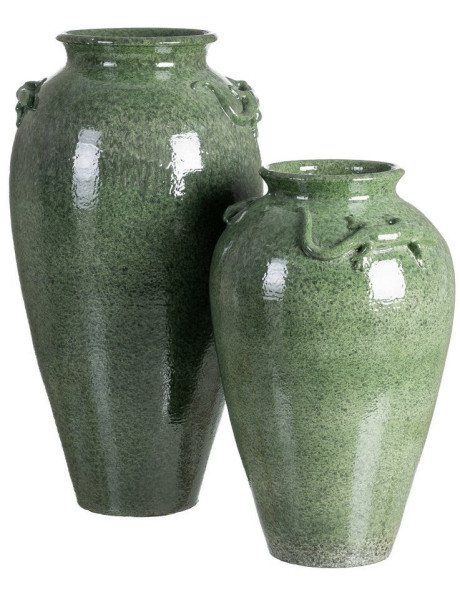 Grand Vase XXL moderne Lézard Amphore H 80 cm Céramique Vert Lagarto 