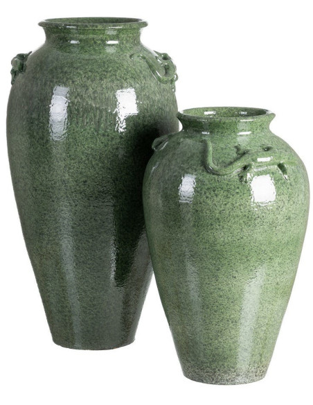 Grand Vase XXL moderne Lézard Amphore H 80 cm Céramique Vert Lagarto 