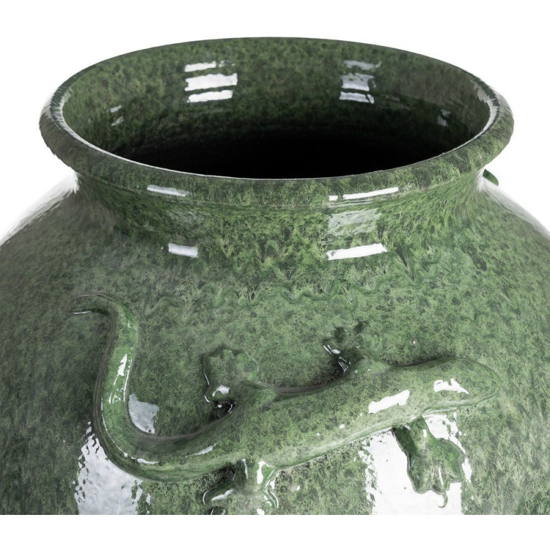 Grand Vase XXL moderne Lézard Amphore H 80 cm Céramique Vert Lagarto 