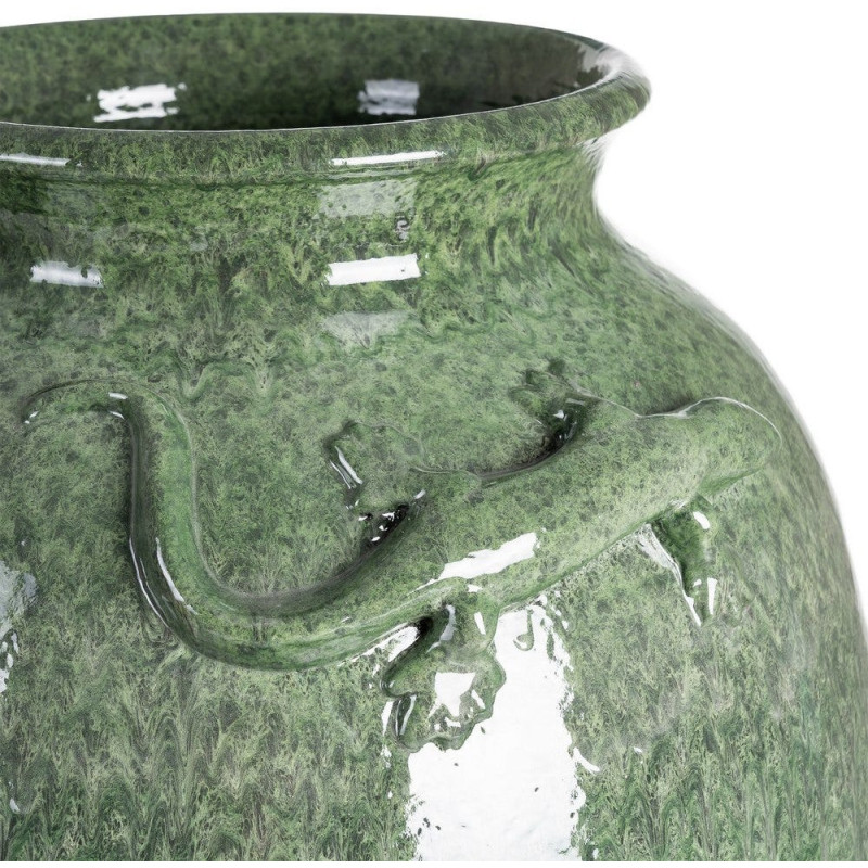 Grand Vase XXL moderne Lézard Amphore H 80 cm Céramique Vert Lagarto 
