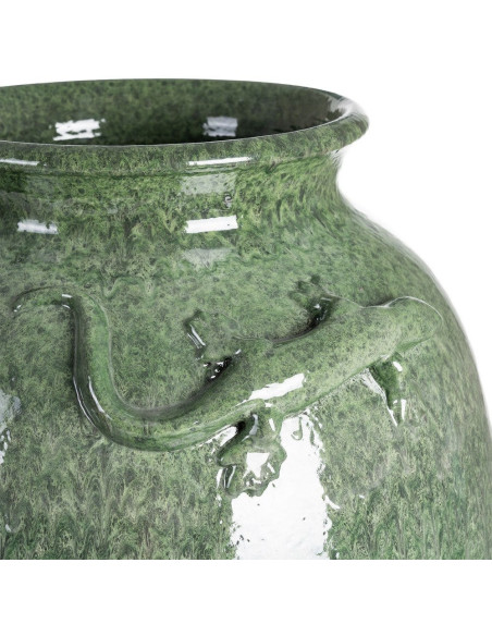 Grand Vase XXL moderne Lézard Amphore H 80 cm Céramique Vert Lagarto 