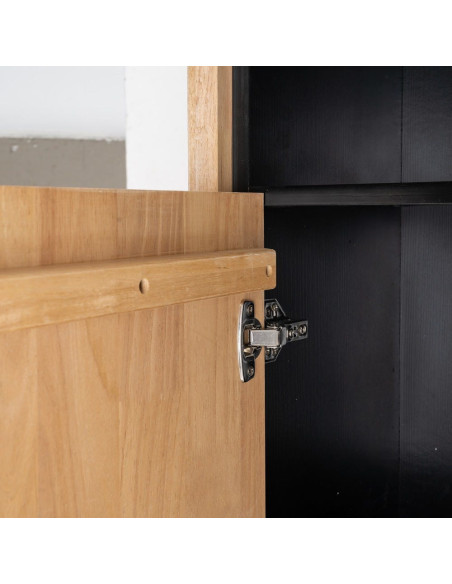 ARMARIO NATURAL-NEGRO MADERA-METAL 89,50 X 40 X 204 CM 