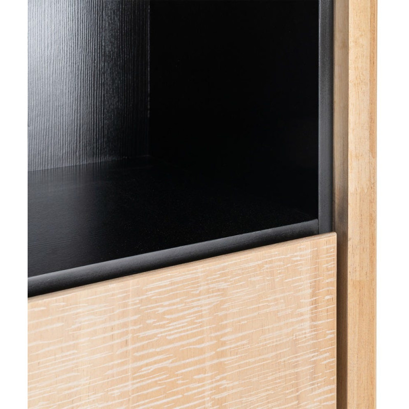 ARMARIO NATURAL-NEGRO MADERA-METAL 89,50 X 40 X 204 CM 