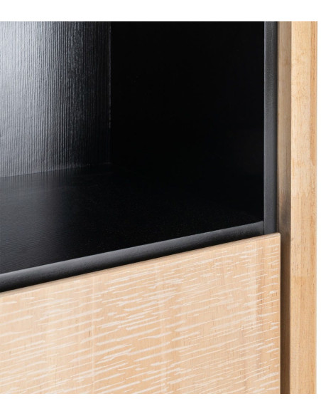 ARMARIO NATURAL-NEGRO MADERA-METAL 89,50 X 40 X 204 CM 