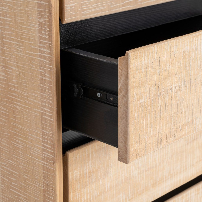ARMARIO NATURAL-NEGRO MADERA-METAL 89,50 X 40 X 204 CM 