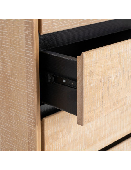 ARMARIO NATURAL-NEGRO MADERA-METAL 89,50 X 40 X 204 CM 