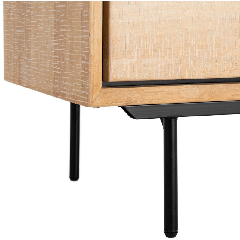 ARMARIO NATURAL-NEGRO MADERA-METAL 89,50 X 40 X 204 CM 