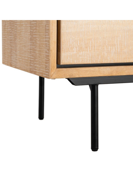 ARMARIO NATURAL-NEGRO MADERA-METAL 89,50 X 40 X 204 CM 