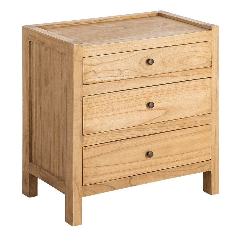 MESITA NATURAL MADERA MINDI DORMITORIO 65 X 40 X 65 CM 
